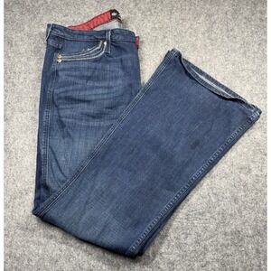 Smith + Rogue No. 41 Western Cut Blue Jeans Womens 33x34 Copper Rivets Cowgirl